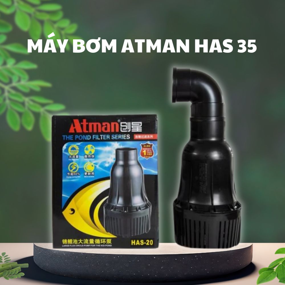 1 18 Máy bơm Atman HAS 35 nhìn từ phía trước cho thấy các thông số kỹ thuật cơ bản