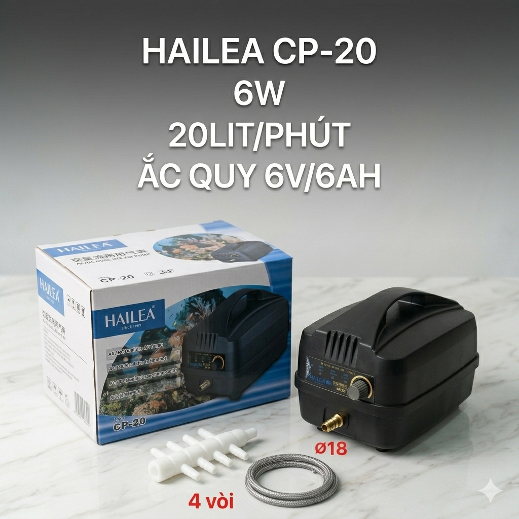 Máy sủi oxy tích điện Hailea CP-20