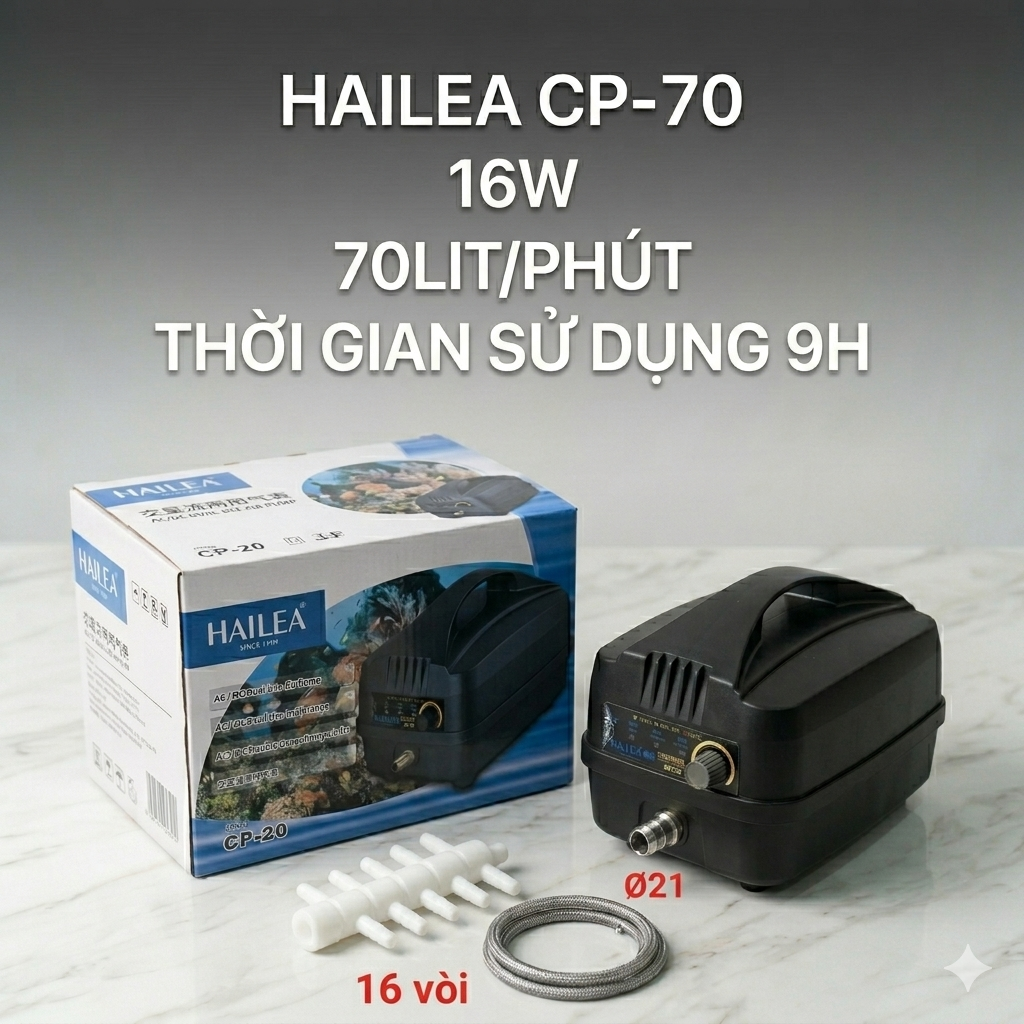 Máy sủi oxy tích điện Hailea CP-70