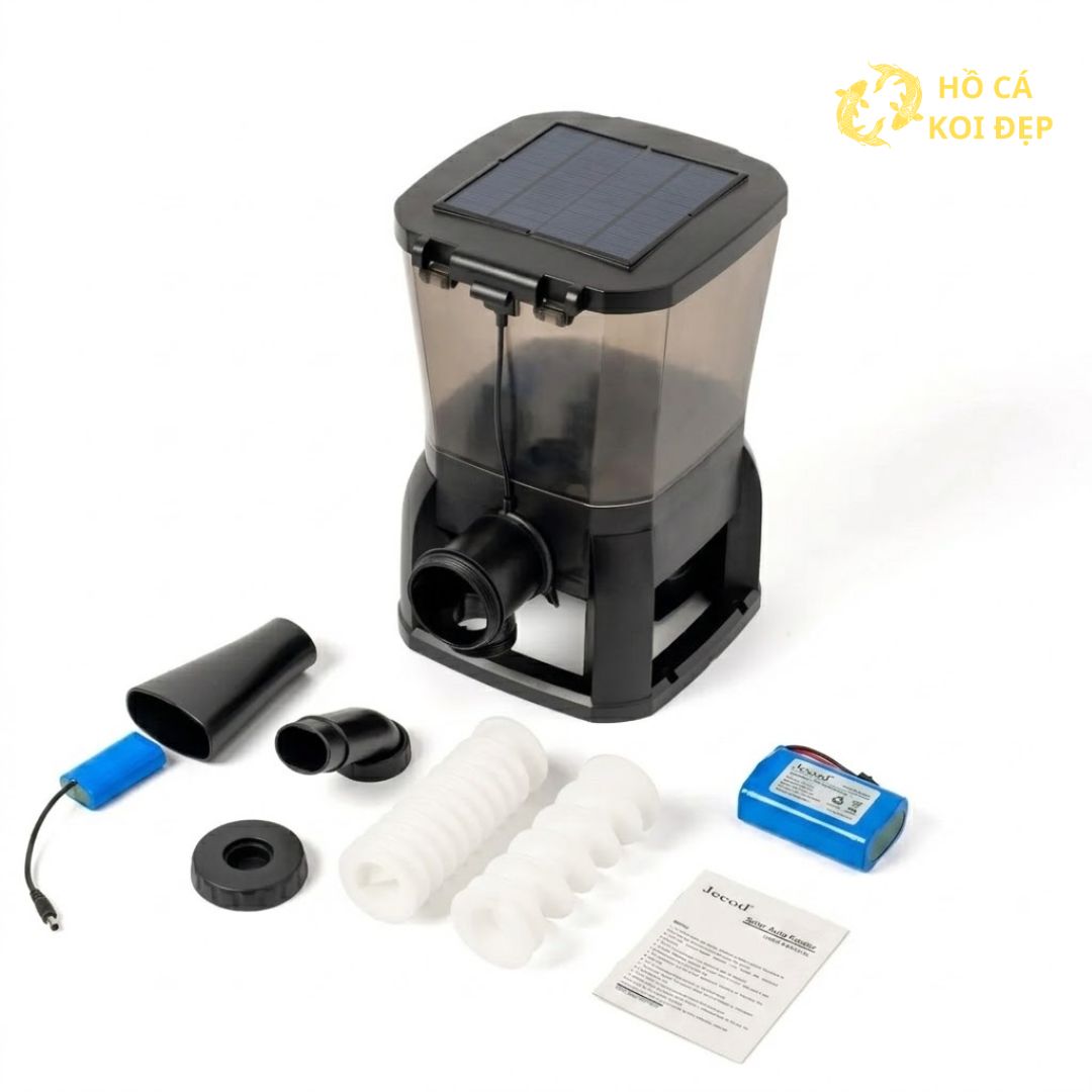 Máy Cho Cá Ăn Tự Động Jebao AFD Solar 10L 5 Đầy đủ phụ kiện kèm theo máy