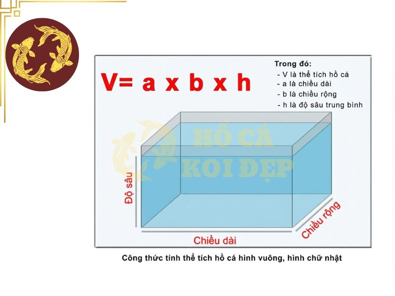 Máy Bơm Hồ Cá Koi SOBO WP-20000 – 400W; 20000L/h 3 Bảng công thức xác định thể tích hồ cá
