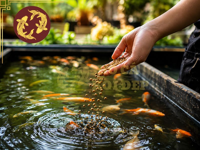 Cá koi ăn gì mau lớn? Hướng dẫn cho ăn đúng để cá tăng trưởng nhanh 5 Chất lượng nước, mật độ nuôi cũng tác động không nhỏ đến tốc độ tăng trưởng của cá koi