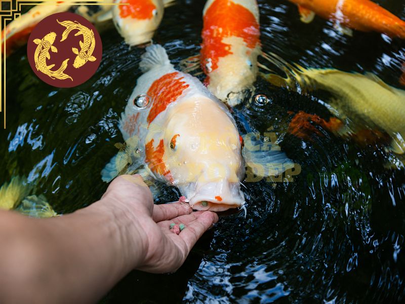 Cách thả cá koi mới mua vào hồ và những sai lầm cần tránh 4 Không nên cho cá koi ăn ngay sau khi thả xuống hồ
