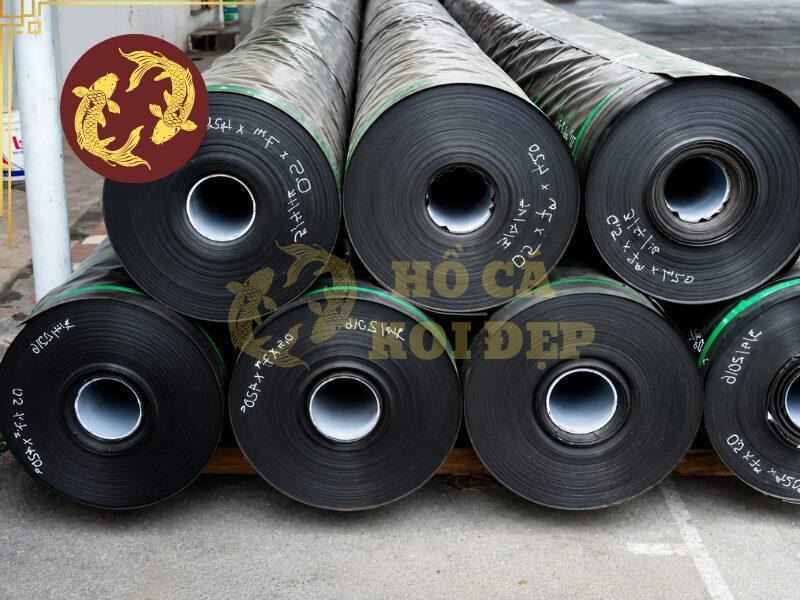 Nuôi Cá Koi Bằng Bể Lót Bạt Đúng Cách 3 Bạt HDPE với khả năng chống thấm, chịu nhiệt tốt và độ bền cao