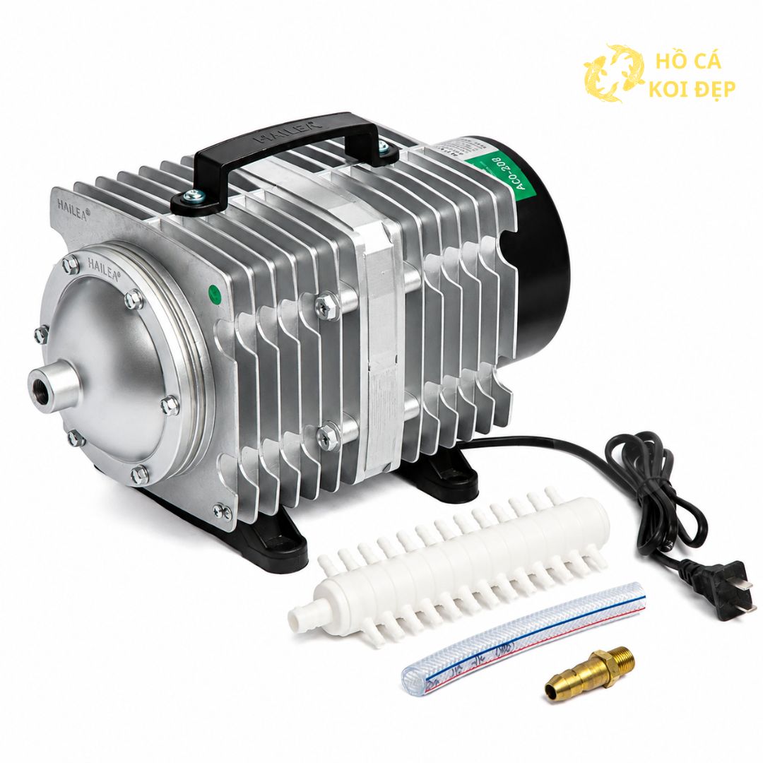 Máy Sủi Oxy Hailea ACO-009D - 135W; 125L/P; 12 Vòi 7 Trọn bộ phụ kiện từ máy