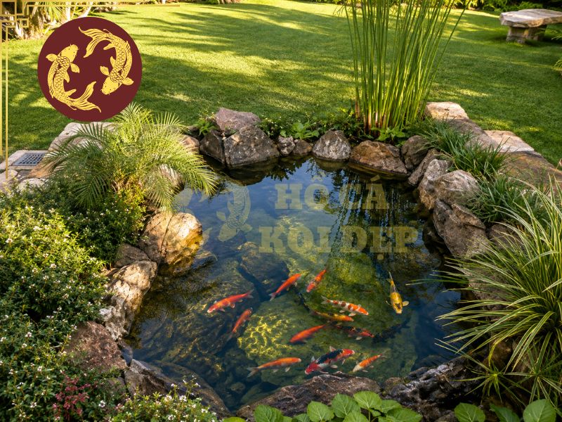 Hồ cá koi mini là gì? Hướng dẫn thiết kế và chăm sóc đúng cách 9 Bố trí thêm thác nước hoặc đầu sủi oxy sẽ giúp tăng lượng oxy trong nước và tạo hiệu ứng chuyển động đẹp mắt