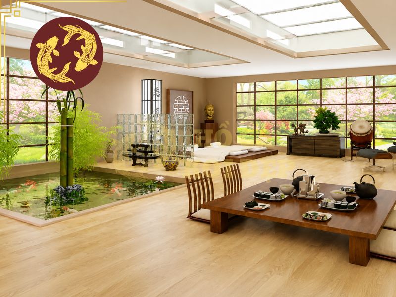 Hồ cá koi trong nhà: Giải pháp kiến tạo không gian sống đẳng cấp 3 Hồ koi phòng khách