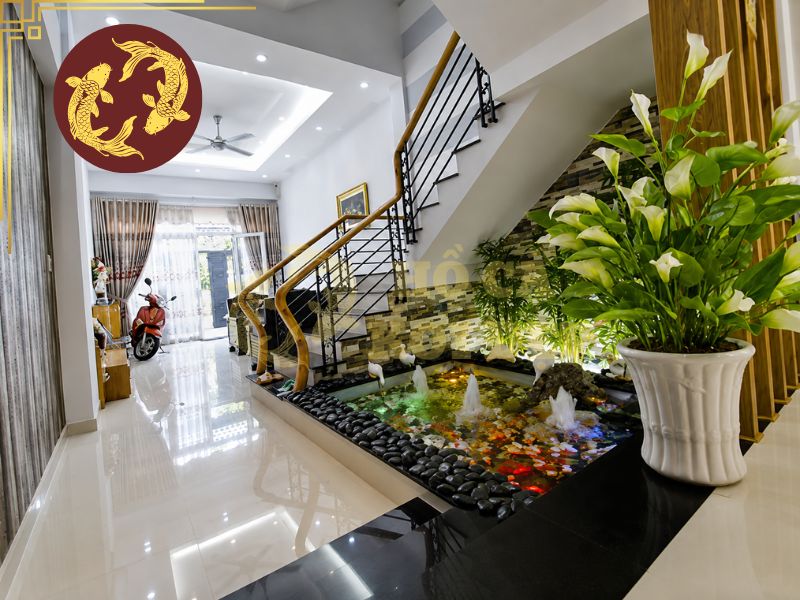 Hồ cá koi trong nhà: Giải pháp kiến tạo không gian sống đẳng cấp 4 Hồ koi gầm cầu thang