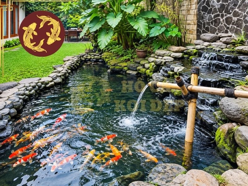 Thiết Kế Hồ Cá Koi Cho Nhà Hàng, Khách Sạn: Những Lưu Ý Quan Trọng 1 Mặt nước kết hợp với cá koi, cây xanh, đá tự nhiên hoặc thác nước có thể tạo cảm giác gần gũi với thiên nhiên, phù hợp với nhiều phong cách kiến trúc.