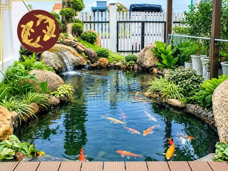 Gợi Ý Mẫu Hồ Cá Koi Giá Rẻ Đẹp Cho Sân Vườn Và Nhà Phố 1 Hồ có thể đặt ở sân trước, sân sau hoặc một khoảng giếng trời, kết hợp cùng vài loại cây xanh và đá trang trí.