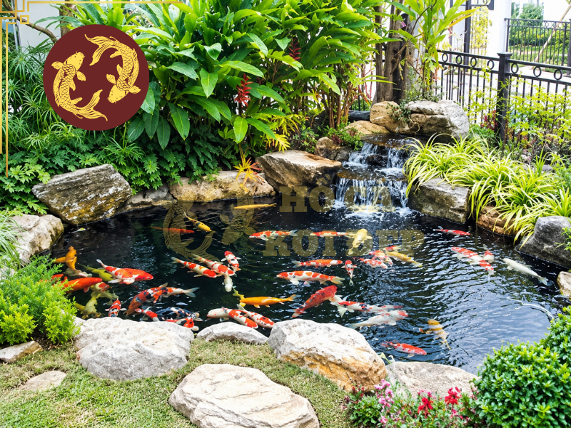 Những Điều Cần Biết Khi Thiết Kế Hồ Cá Koi Trước Nhà 3 Kích thước là yếu tố cần tính toán kỹ khi thiết kế hồ cá koi trước nhà.