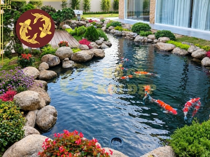 Kinh Nghiệm Lát Đá Hồ Cá Koi Đẹp, Bền Và Hạn Chế Rêu Bám 1 Một thiết kế sử dụng đá ốp hồ koi phù hợp có thể giúp đường viền hồ tự nhiên hơn, đồng thời tạo điểm nhấn cho tổng thể sân vườn.