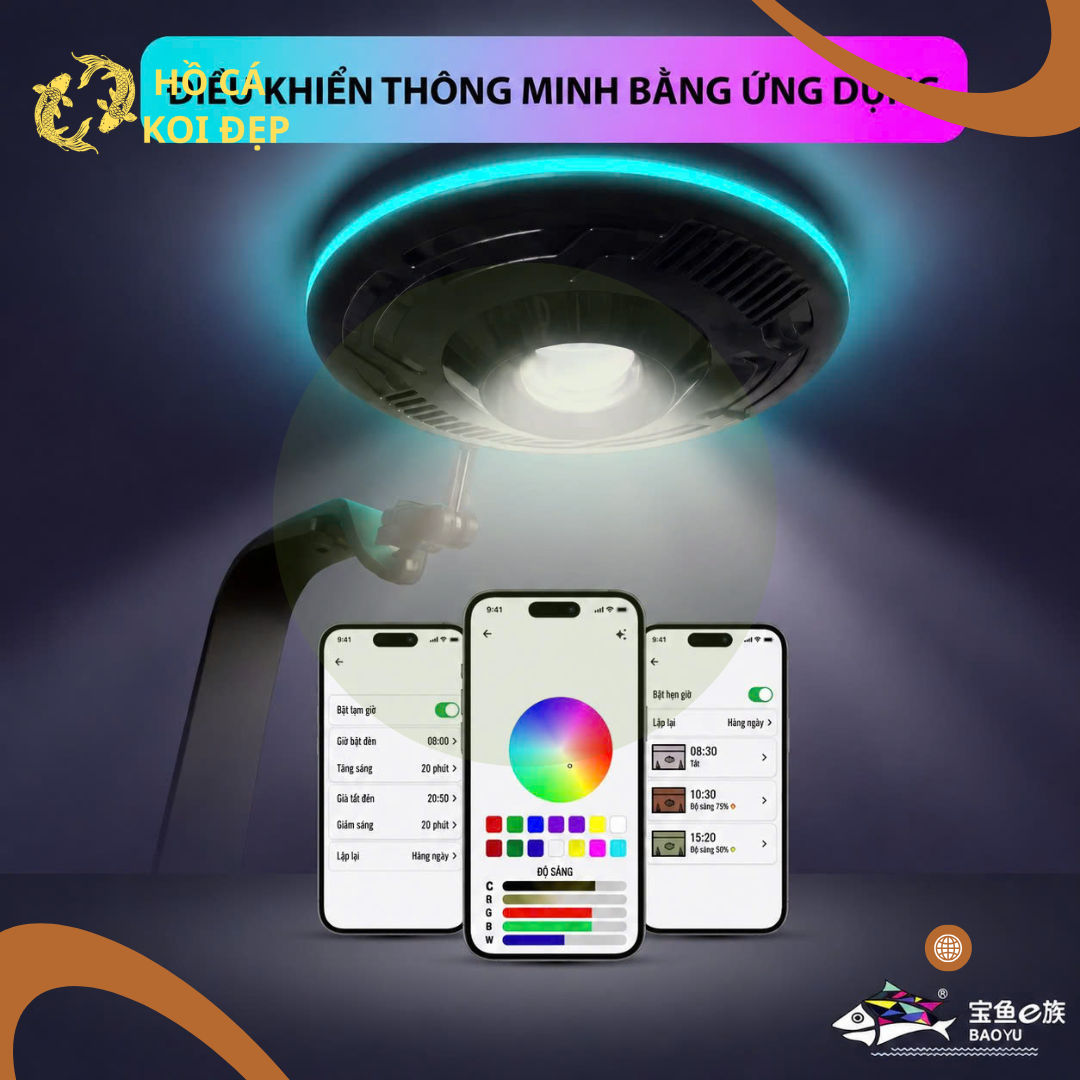 Đèn UFO Baoyu 70W 3 Can ket hop them voi cac vat lieu loc khac de nang cao hieu qua