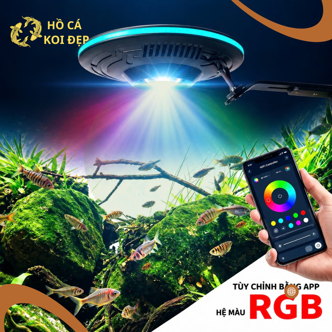 Đèn UFO Baoyu 70W 8 Tat ca co tai Ho Ca Koi Dep
