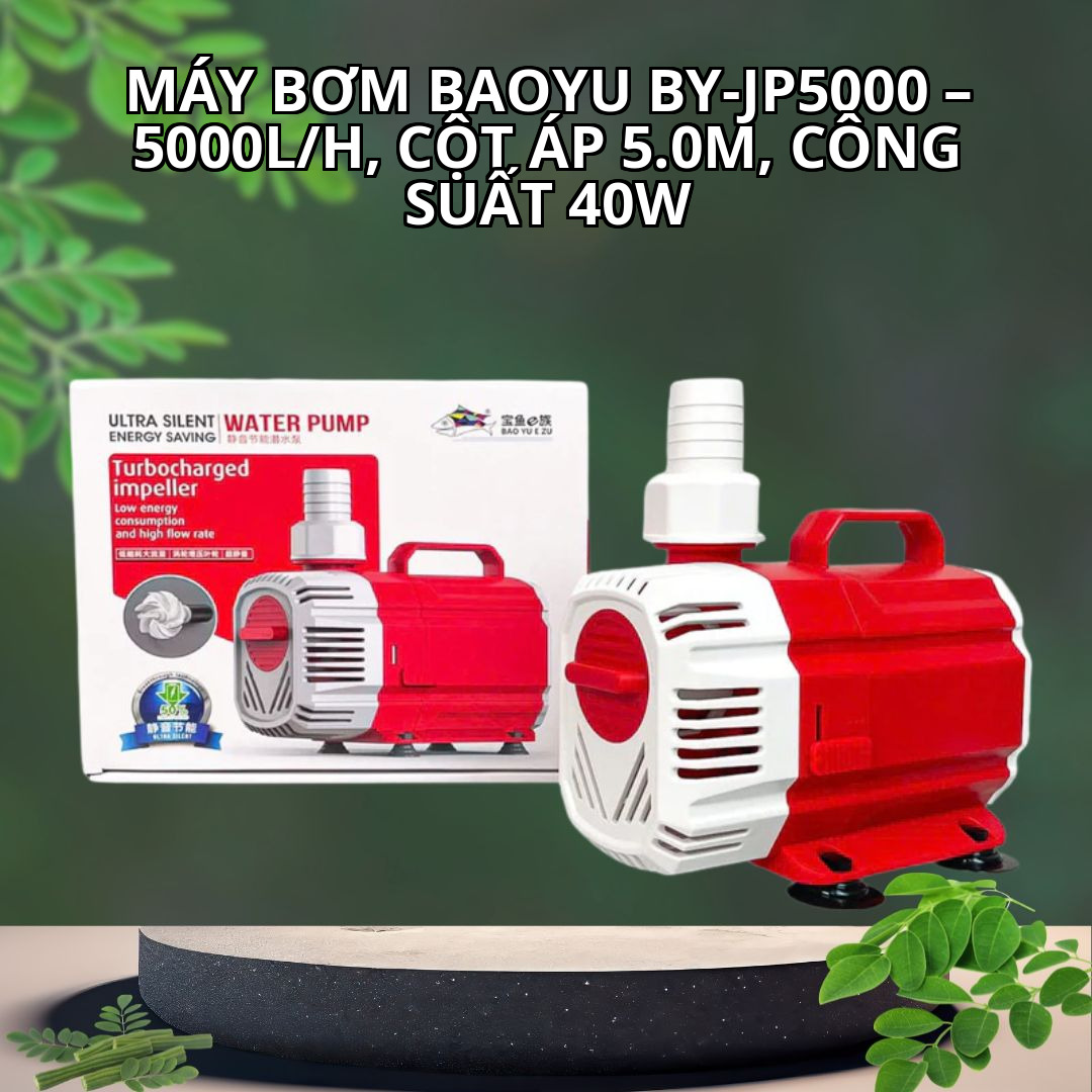 Máy Bơm Baoyu BY-JP5000 – 5000L/h, Cột Áp 5.0m, Công Suất 40W