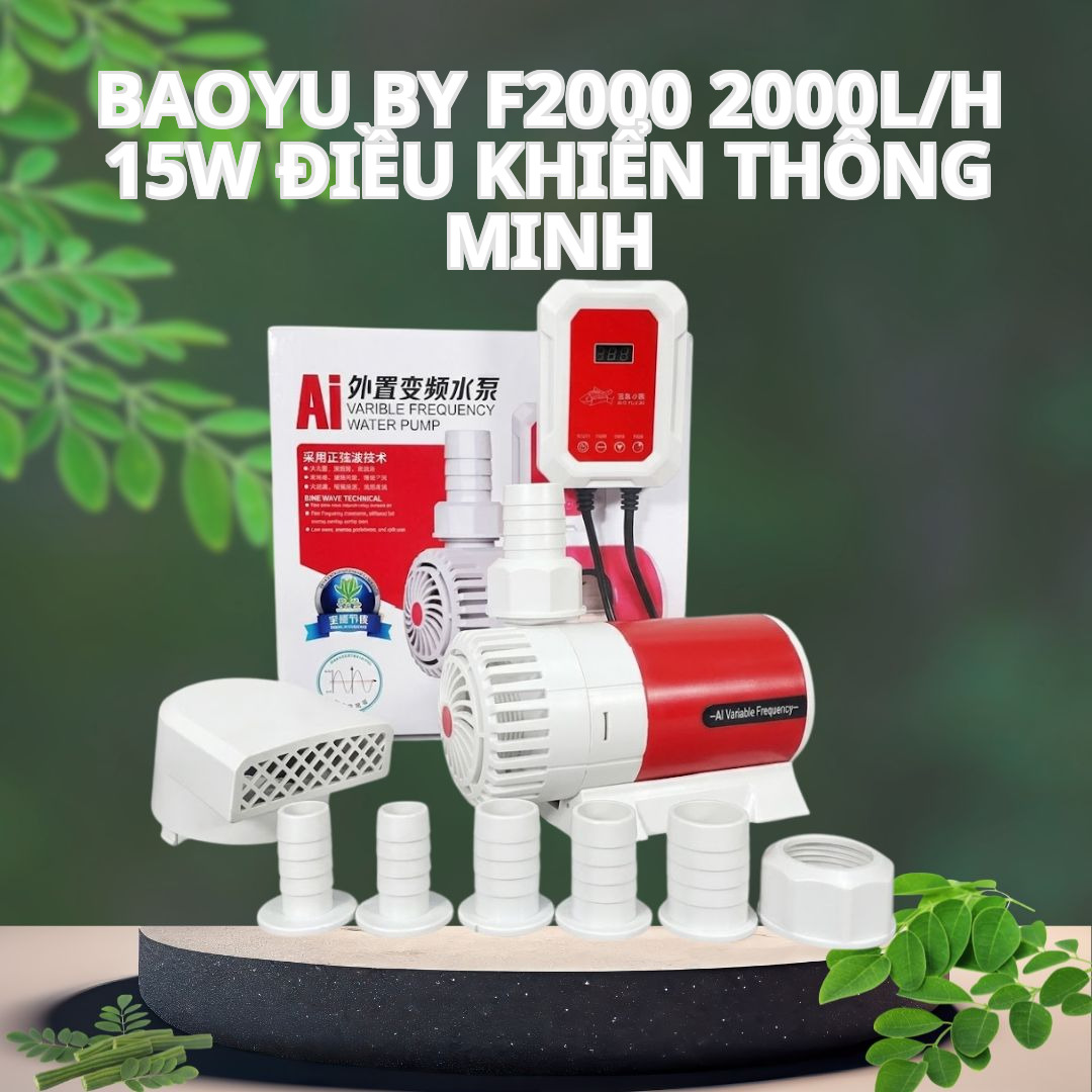 Máy Bơm Baoyu BY-F2000 – 2000L/h, Công Suất 15W, Điều Khiển Thông Minh
