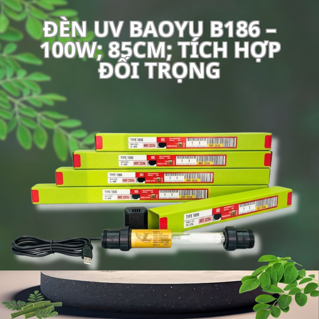 Đèn UV BAOYU B186 – 100W; 85cm; Tích Hợp Đối Trọng