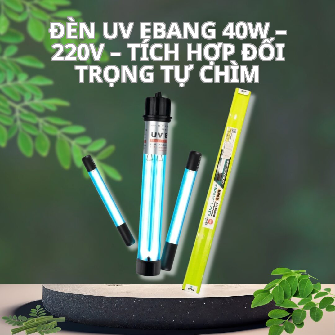 Đèn UV Ebang 40W – 220V – Tích Hợp Đối Trọng Tự Chìm
