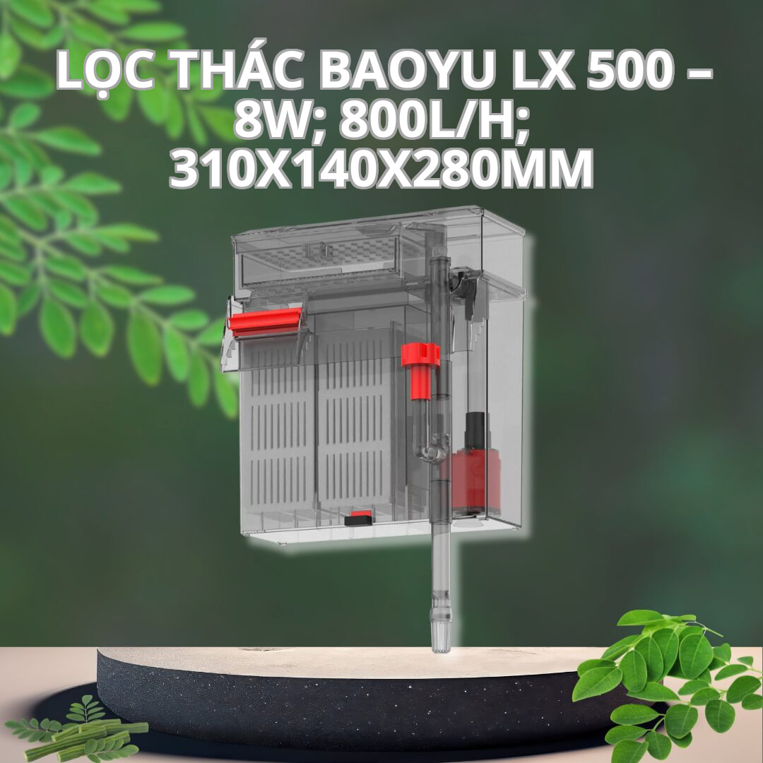 Lọc Thác Dàn Mưa Baoyu LX-500 – 8W; 800L/H; 310x140x280mm