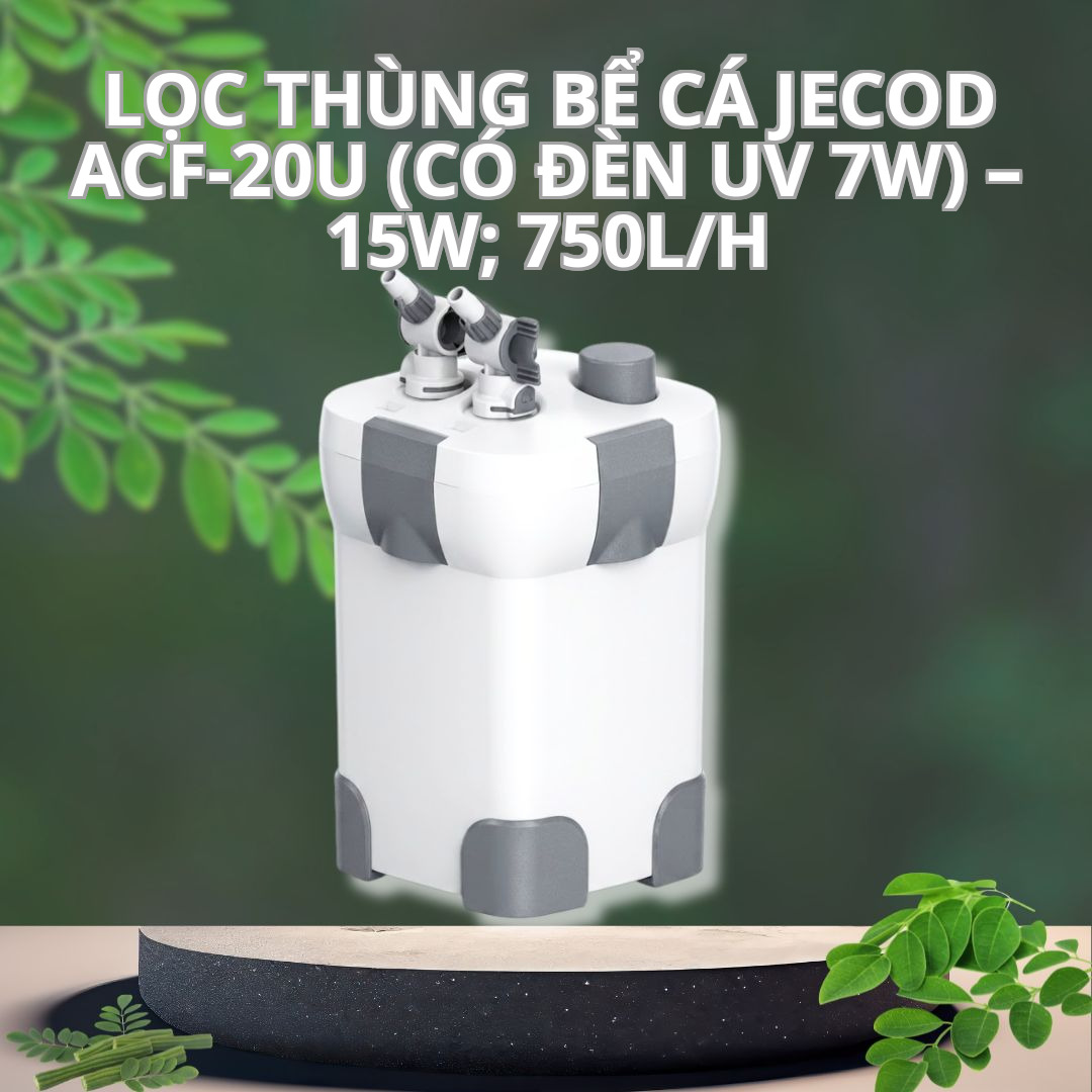 Lọc thùng bể cá JECOD ACF-20U (CÓ ĐÈN UV 7W) – 15W; 750L/h