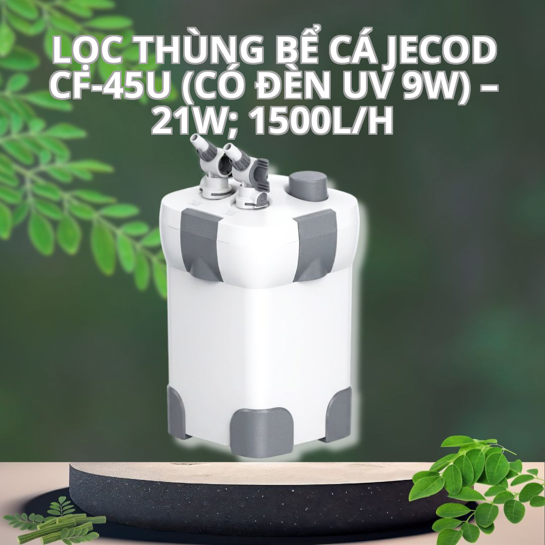 Lọc thùng bể cá JECOD CF-45U (CÓ ĐÈN UV 9W) – 21W; 1500L/h