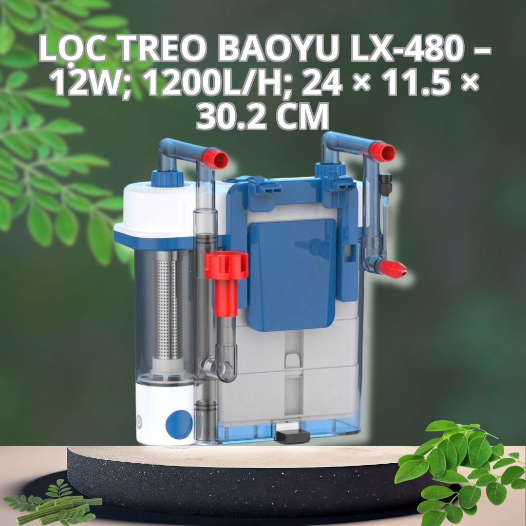 Lọc Treo Baoyu LX-480 – 12W; 1200L/h; 24 × 11.5 × 30.2 cm