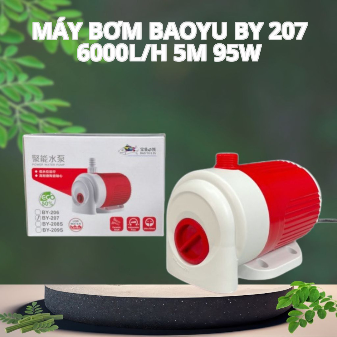Máy Bơm Baoyu BY 207 – Lưu Lượng 6000L/h, Cột Áp 5m, Công Suất 95W