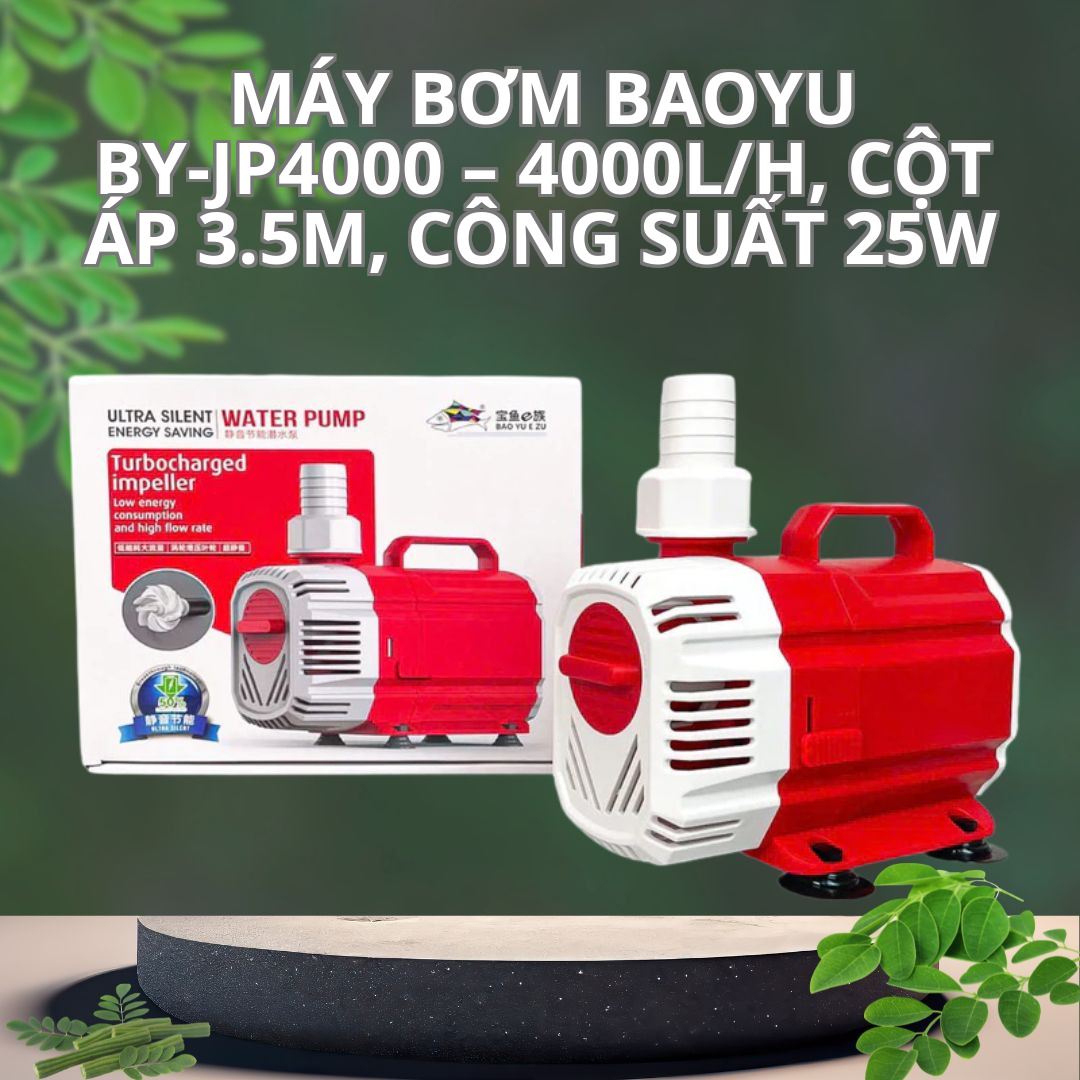 Máy Bơm Baoyu BY-JP4000 – 4000L/h, Cột Áp 3.5m, Công Suất 25W