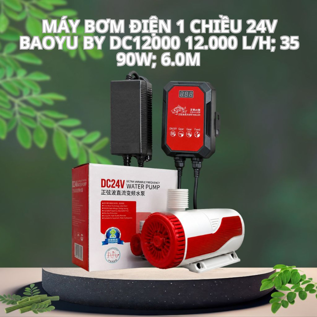 Máy Bơm Điện 1 Chiều 24V Baoyu BY-DC12000 – 12.000 L/h; 35–90W; 6.0m