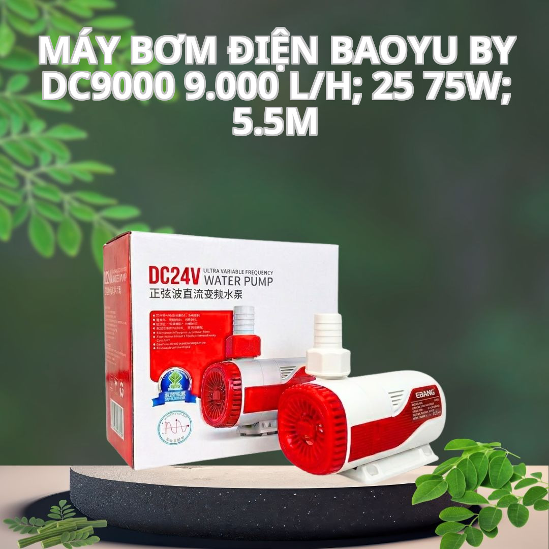 Máy Bơm Điện Baoyu BY-DC9000 – 9.000 L/h; 25–75W; 5.5m