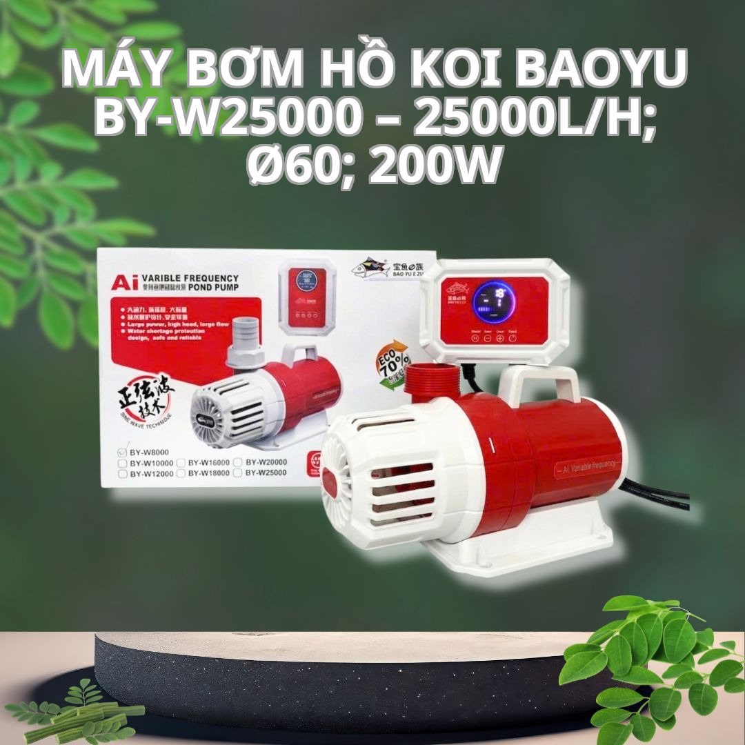 Máy Bơm Hồ Koi Baoyu BY-W25000 – 25000L/h; Ø60; 200W