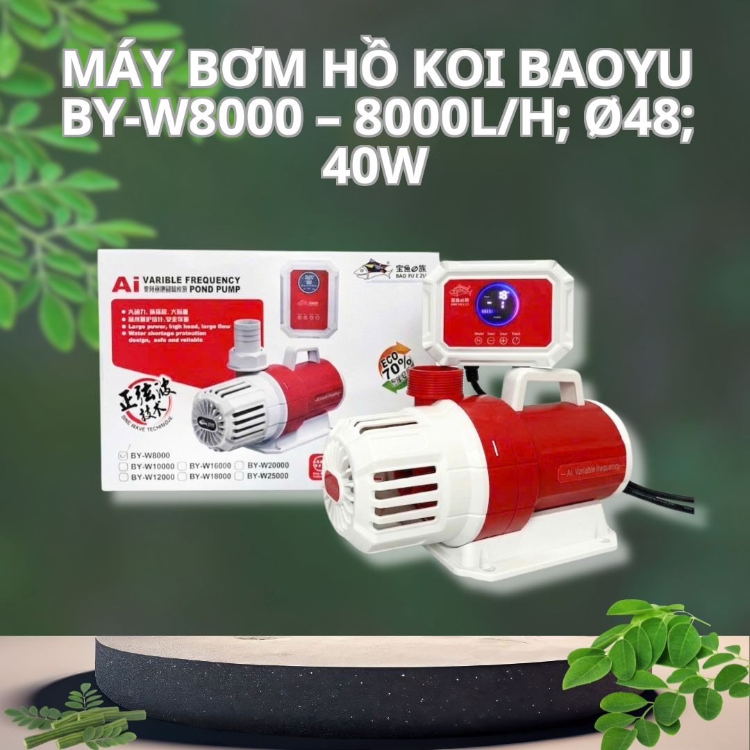 Máy Bơm Hồ Koi Baoyu BY-W8000 – 8000L/h; Ø48; 40W