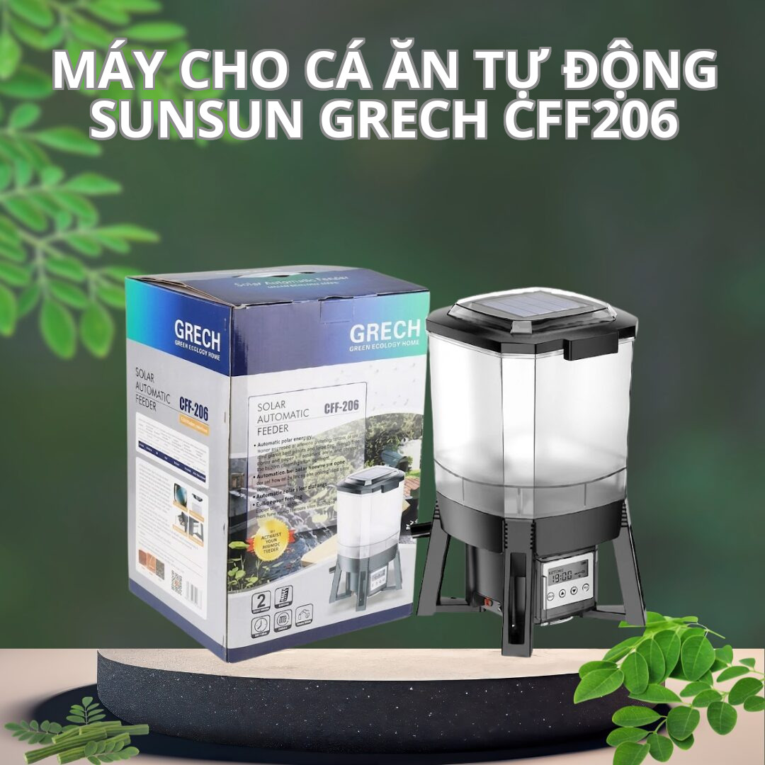 Máy Cho Cá Ăn Tự Động Sunsun Grech CFF206 1 Máy Cho Cá Ăn Tự Động Sunsun Grech CFF206
