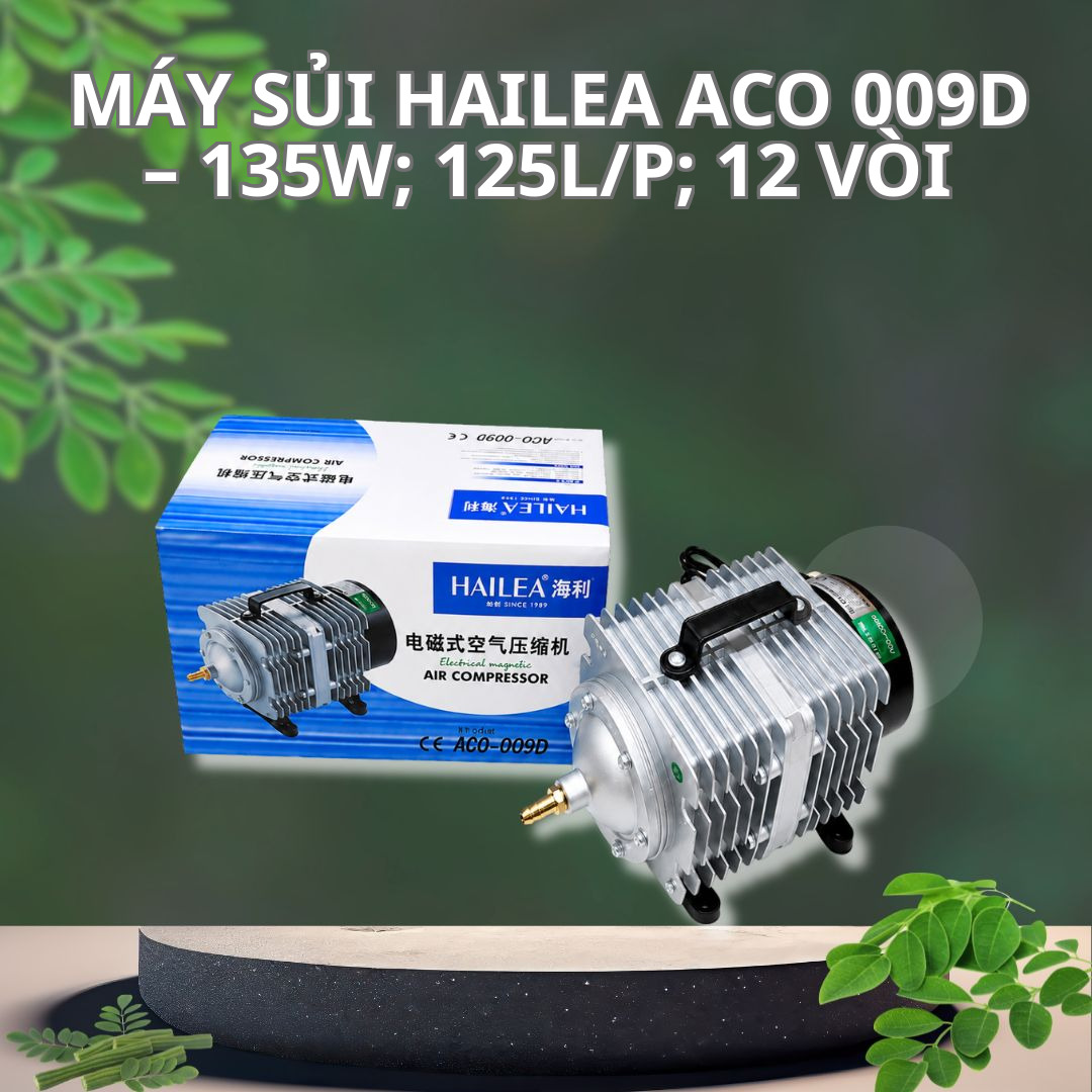 Máy Sủi Oxy Hailea ACO-009D - 135W; 125L/P; 12 Vòi 1 Máy Sủi Oxy Hailea ACO-009D – 135W; 125L/P; 12 Vòi