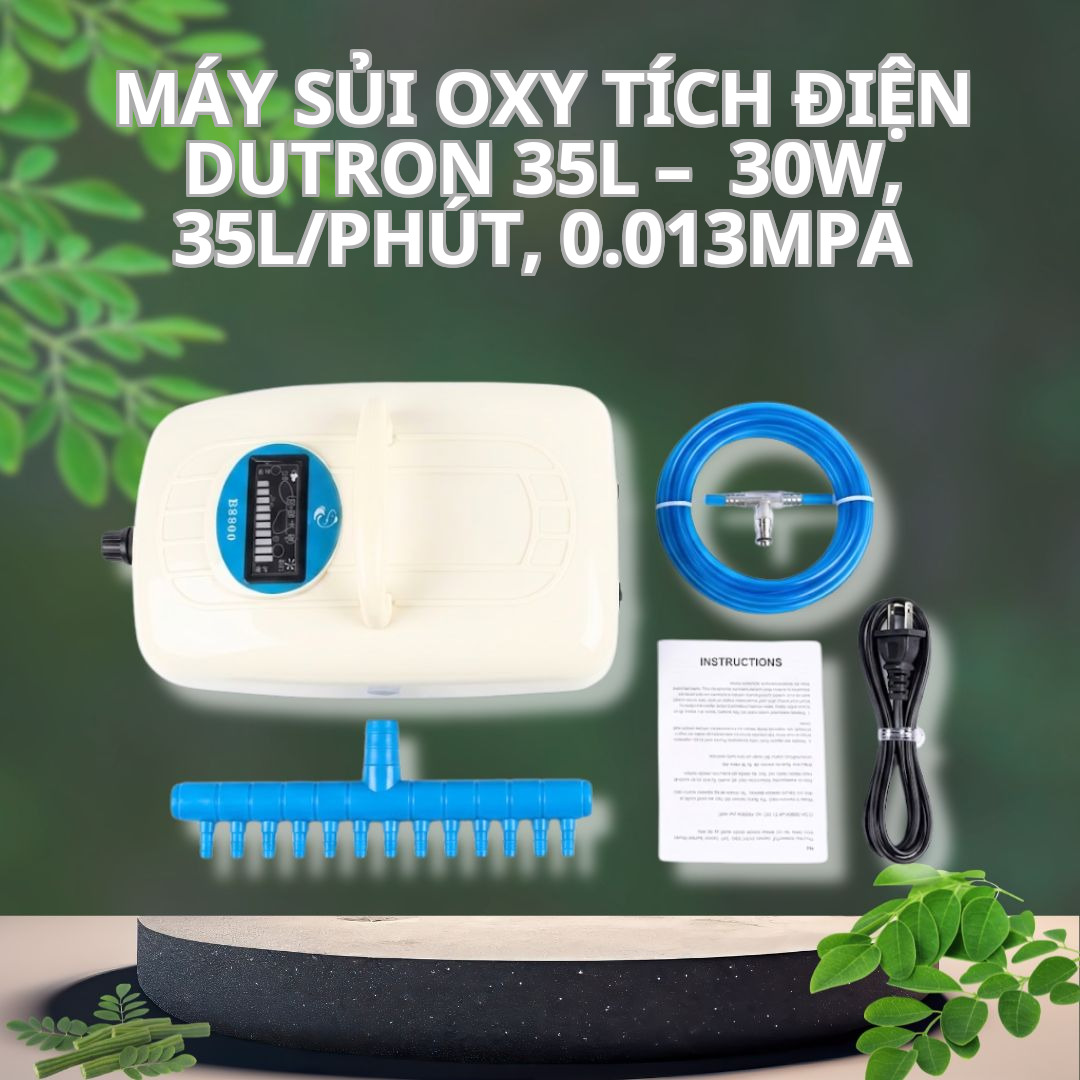 Máy Sủi Oxy Tích Điện Dutron 35L – 30W, 35L/phút, 0.013MPa