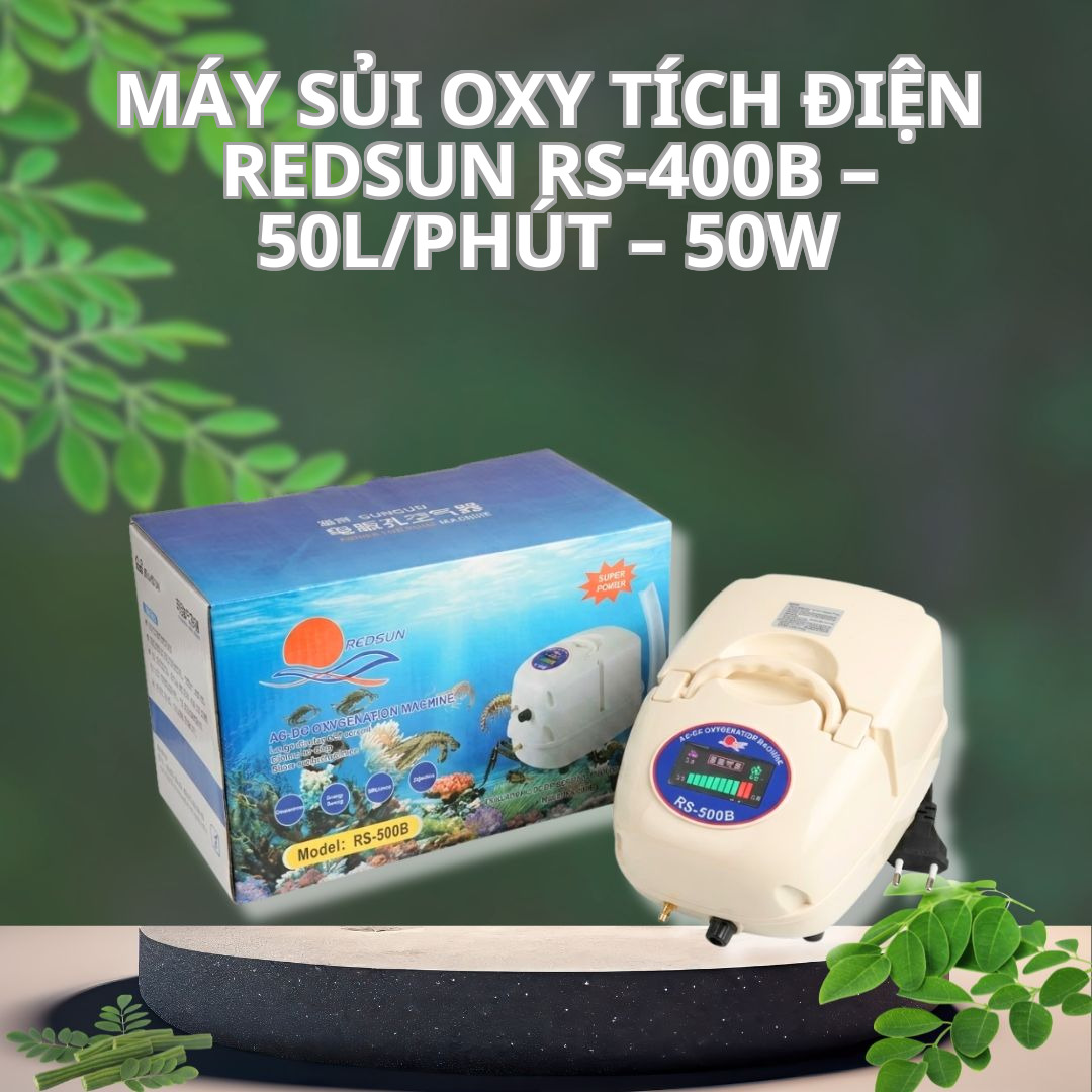 Máy Sủi Oxy Tích Điện Redsun RS-400B – 50L/phút – 50W