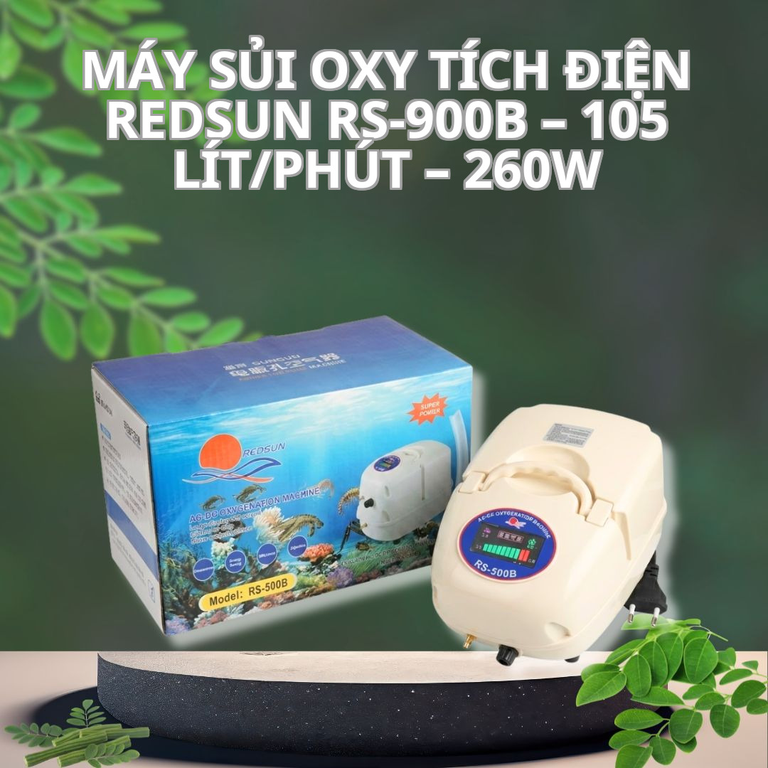Máy Sủi Oxy Tích Điện Redsun RS-900B – 105 Lít/Phút – 260W